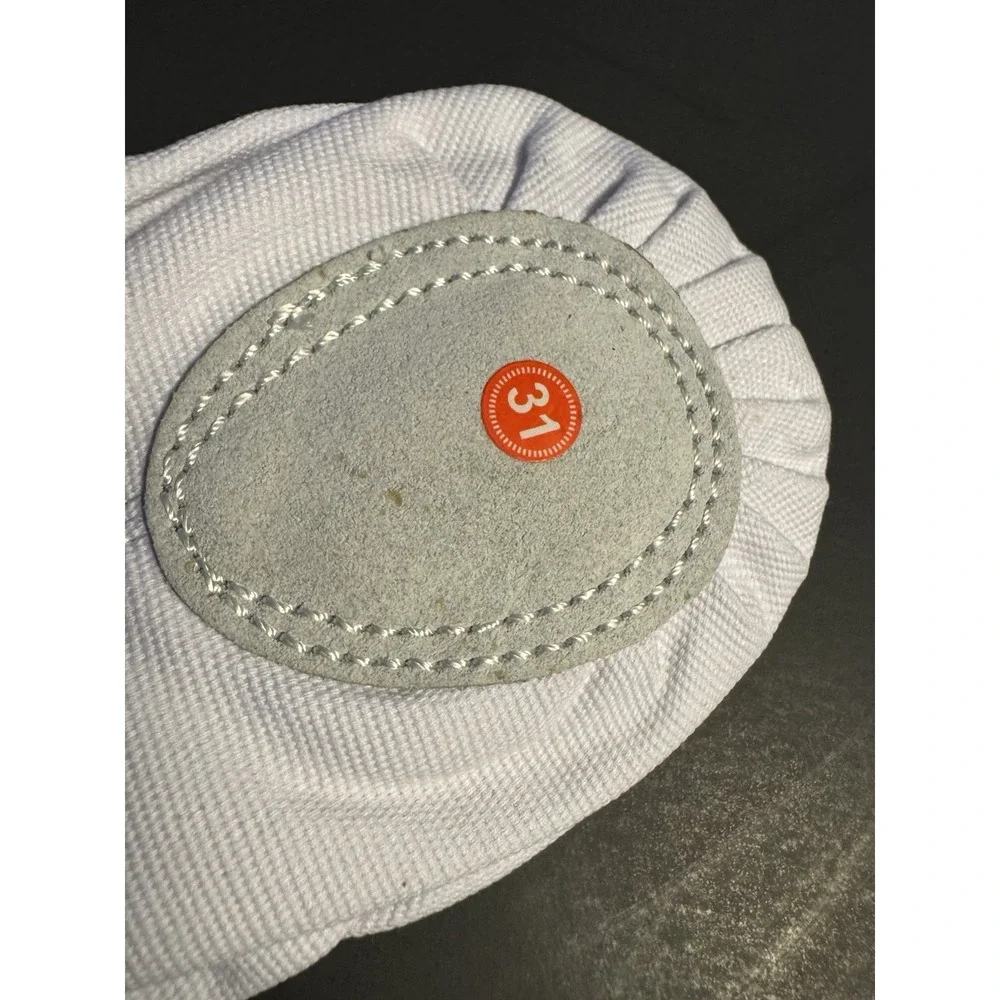 Girls White Ballet Slippers Canvas Dance Shoes Child 13M New Minor Stains